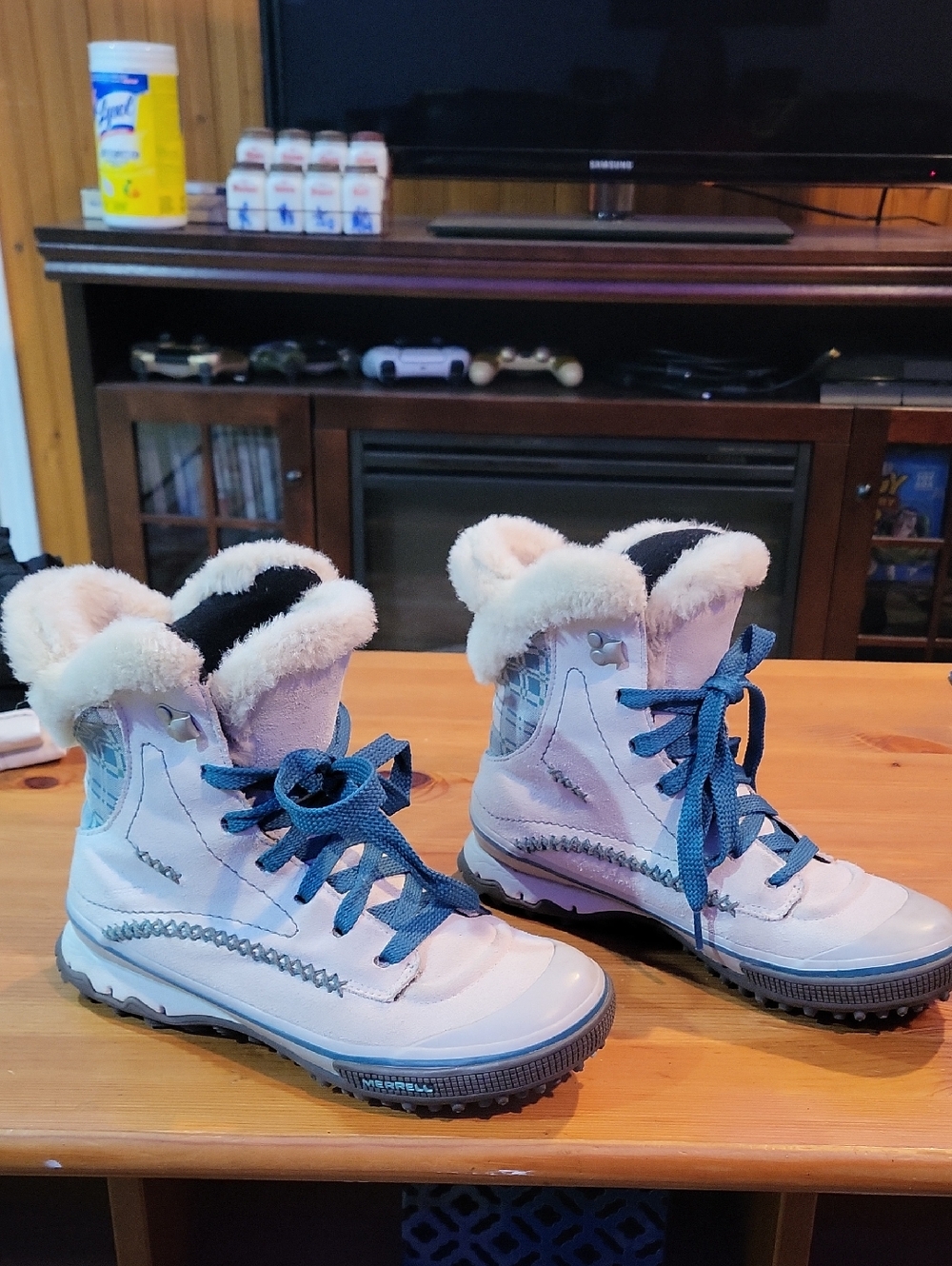 Women's Merrell Pixie Lace Silver Birch Waterproof Boots